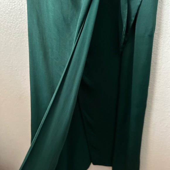 ZARA Limited Edition Green Long Sleeves Maxi Wrap Around Medium Cocktail Dress - Picture 7 of 13